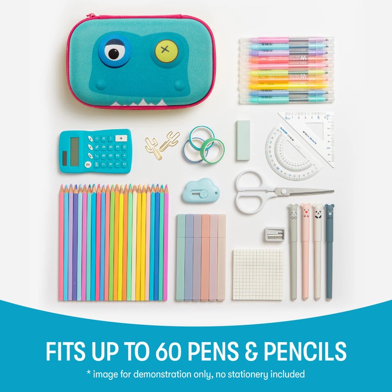 ZIPIT Beast Pencil Box for Kids, Large Capacity Cute Pencil Case for School, Stationery Organizer Box, Light Blue - Image 4